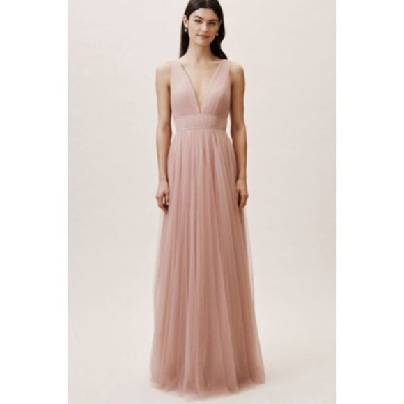 Jenny Yoo Sarita Dress, Whipped Apricot, Size 2 - Picture 4 of 7